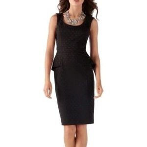 WHITE HOUSE BLACK MARKET Woman Size 6 Black Peplum Dress Sleeveless